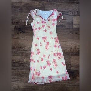 Byer Too! Women’s vintage  Y2K yellow and red  Slip Midi Dress size 7